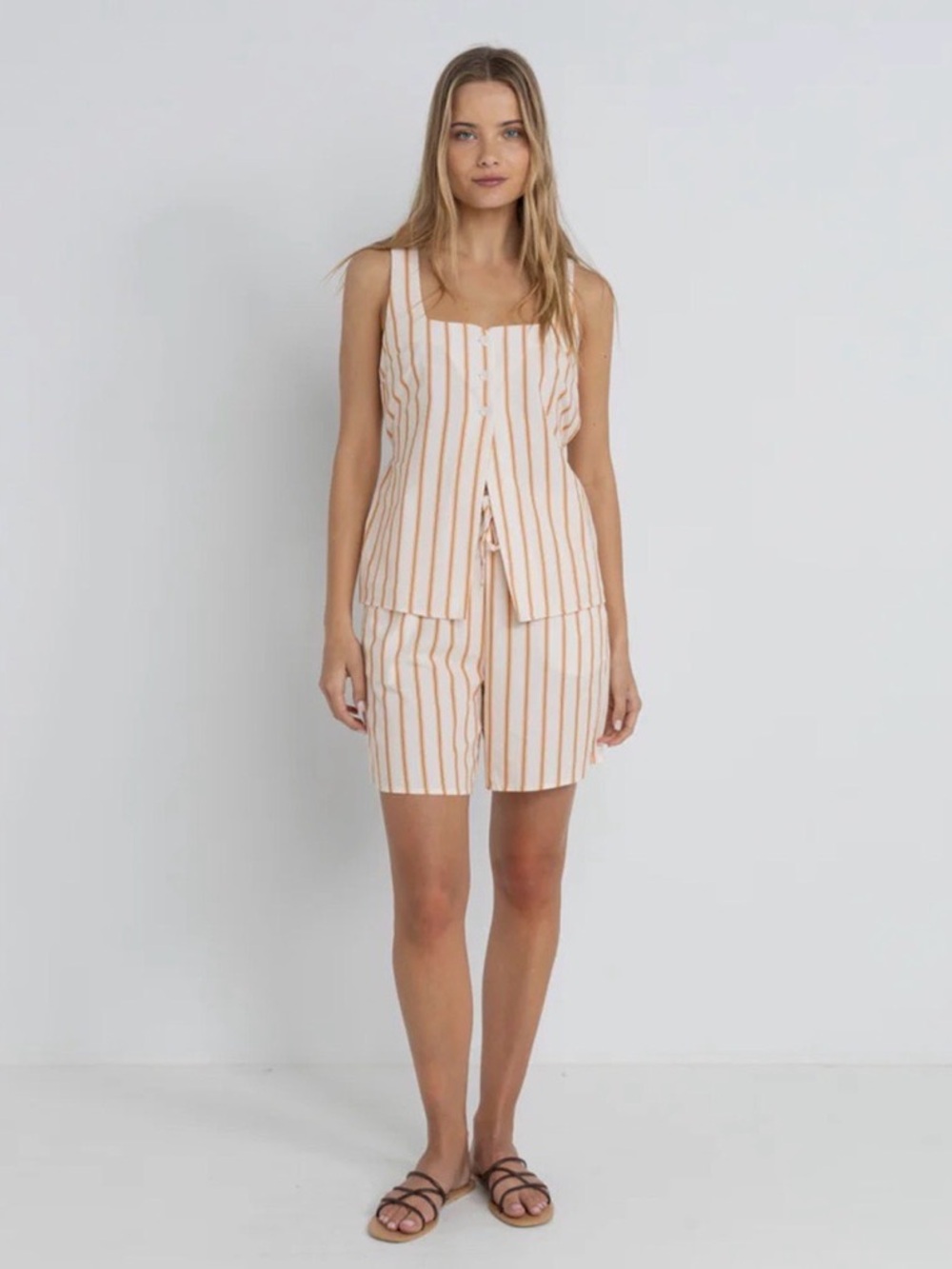 Rhythm Stripe Button Tank & Short Set